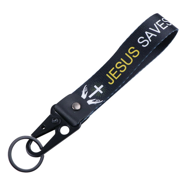 Jesus Saves Wrist Lanyard Keyring Clip Keychain
