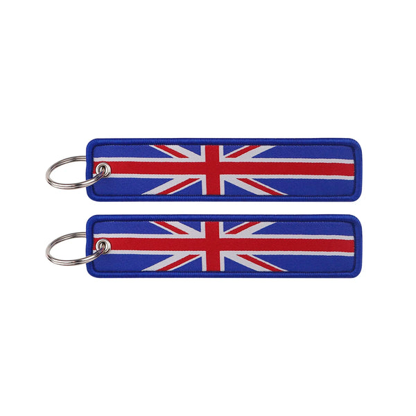 National Flag 'United Kingdom' Embroidered Keyring Keychain