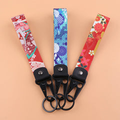 Flowers 'Sakura' Wrist Lanyard Keyring Clip Keychain