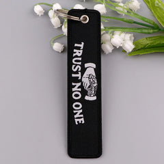 Trust No One Embroidered Keyring Keychain