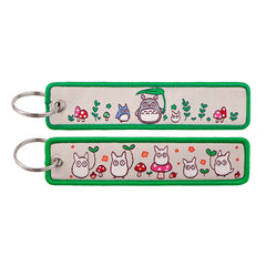 My Neighbor Totoro Playful Totoro Squad Embroidered Keyring Keychain