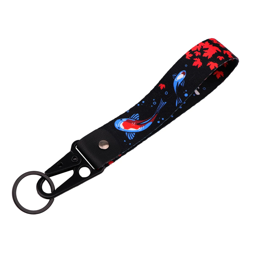 Koi 'Red Colored Carp' Wrist Lanyard Keyring Clip Keychain