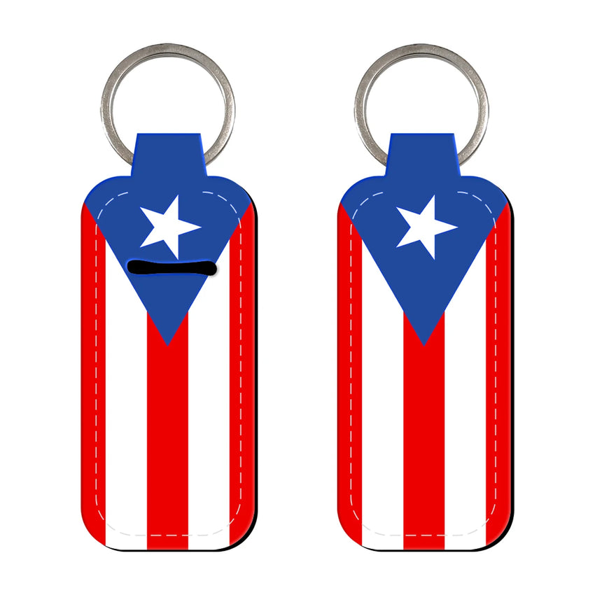 Flags of Puerto Rico Lipstick Holder Keychain