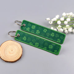Clover Leaves Embroidered Keyring Keychain