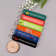 Airline  Tag 'Aeroflot Russian Airlines' Embroidered Keyring Keychain