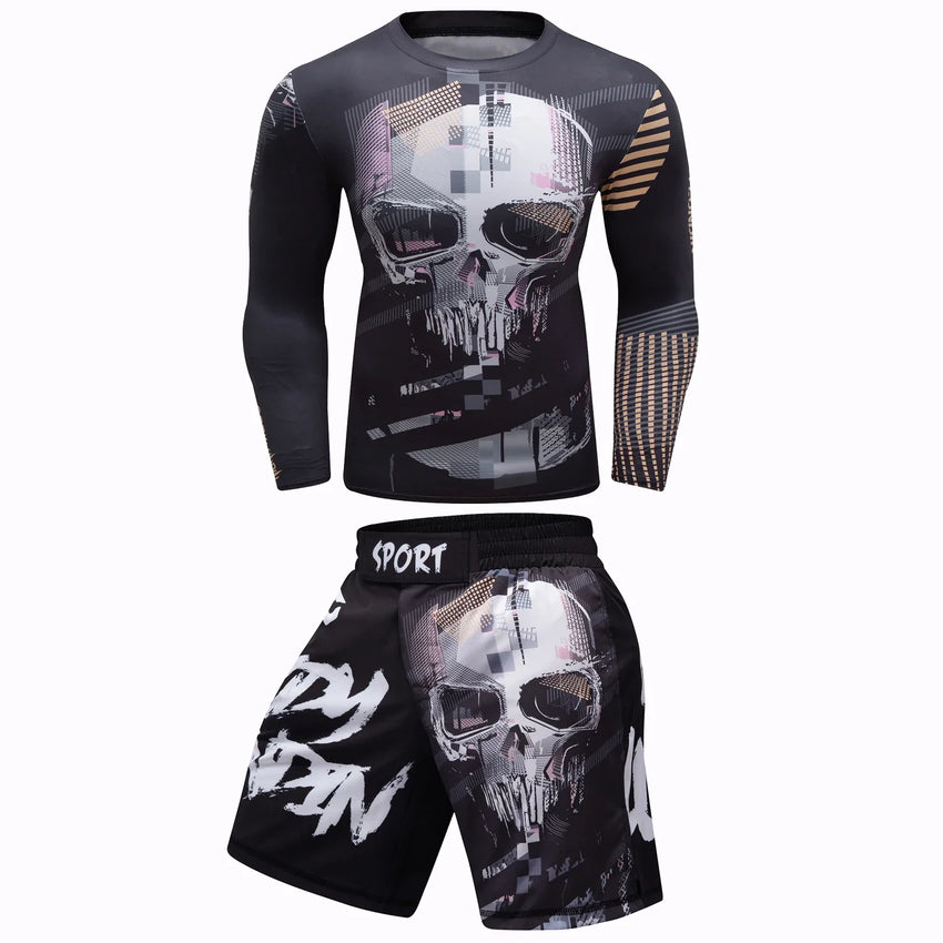 Skull Compression 'Castle' Long Sleeve 2 Piece Compression Set