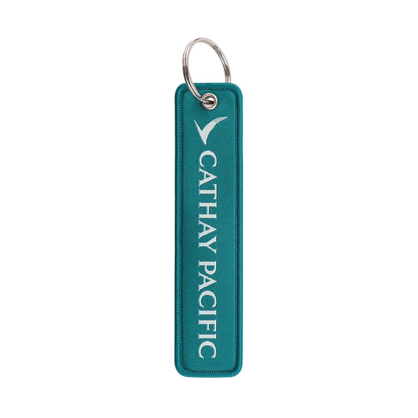 Airline Tag 'Cathay Pacific' Embroidered Keyring Keychain