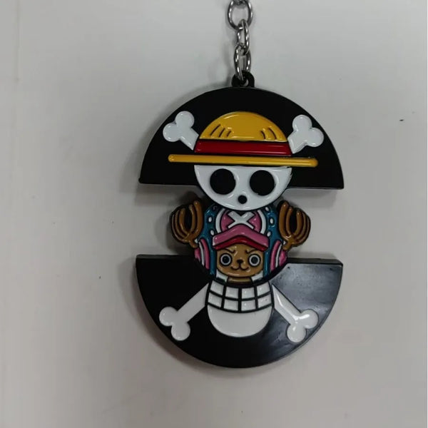 One Piece Jolly Roger x Tony Tony Chopper Retractable Enamel Keyring Keychain
