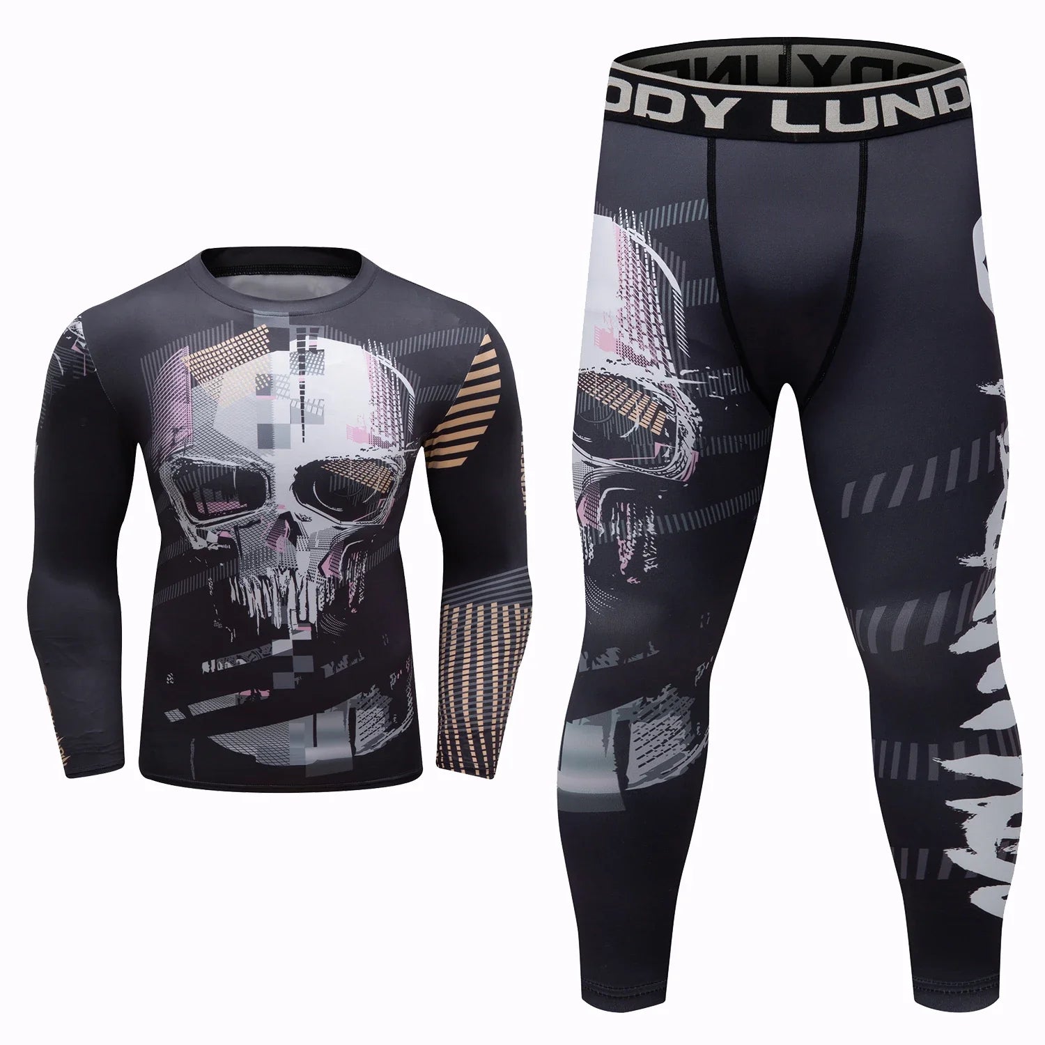 Skull Compression 'Castle' Long Sleeve 2 Piece Compression Set