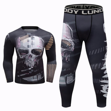 Skull Compression 'Castle' Long Sleeve 2 Piece Compression Set