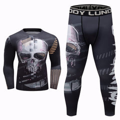 Skull Compression 'Castle' Long Sleeve 2 Piece Compression Set