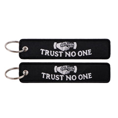 Trust No One Embroidered Keyring Keychain