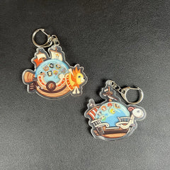 One Piece Going Merry Fun Pirate Shaker Acrylic Keyring Keychain