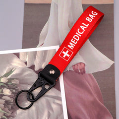Red Tag 'Medical Bag' Wrist Lanyard Keyring Clip Keychain