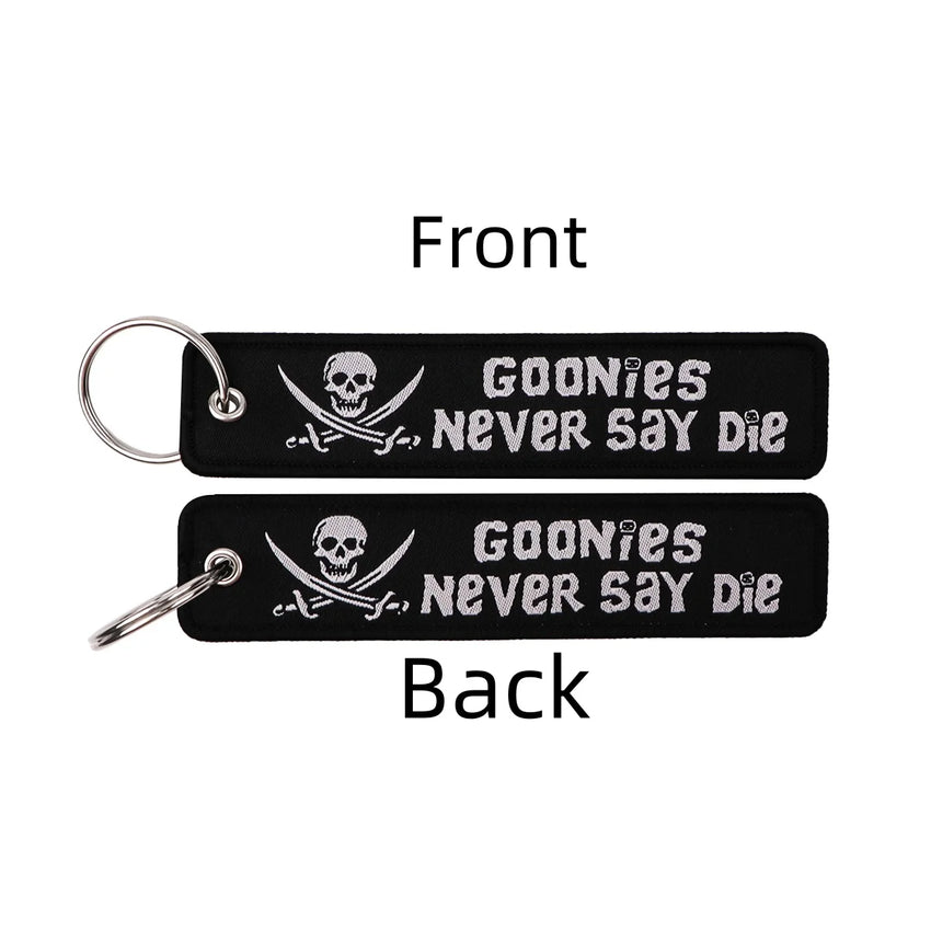 Goonies Never Say Die Embroidered Keyring Keychain