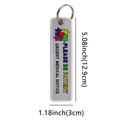 I Have Autism Please Be Patient Embroidered Keyring Keychain