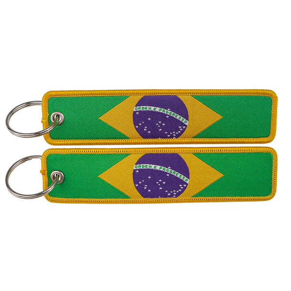 National Flag 'Brazil' Embroidered Keyring Keychain