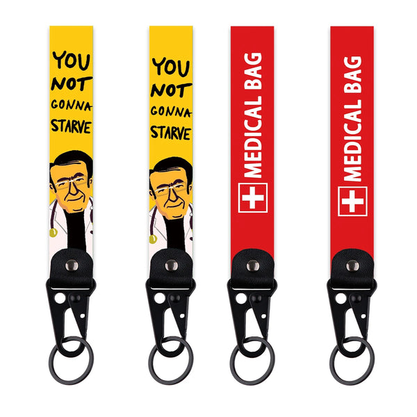 Red Tag 'Medical Bag' Wrist Lanyard Keyring Clip Keychain