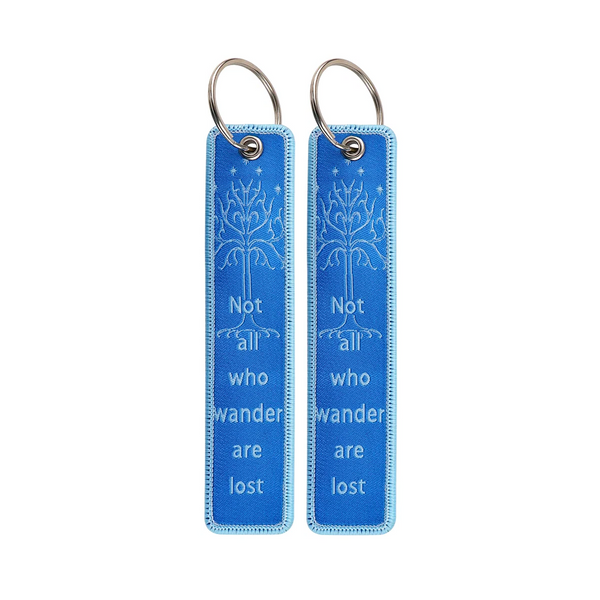 Not All Who Wonder Are Lost Embroidered Keyring Keychain