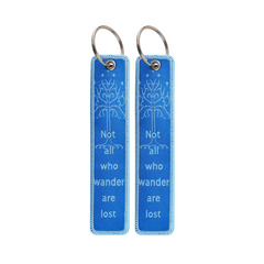 Not All Who Wonder Are Lost Embroidered Keyring Keychain