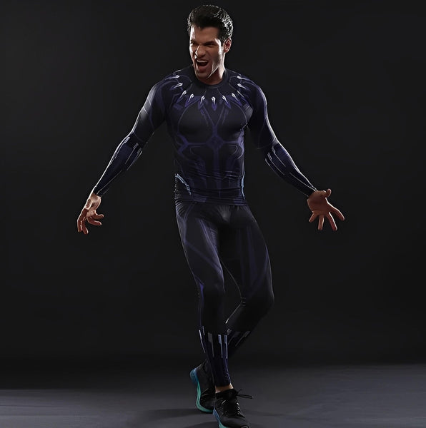 Black Panther 'Civil War' Compression Rashguard Set