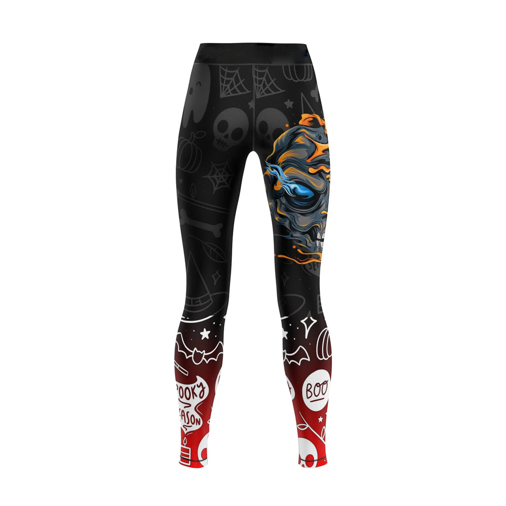 Halloween 'Skull O'Lantern' Compression Leggings Spats