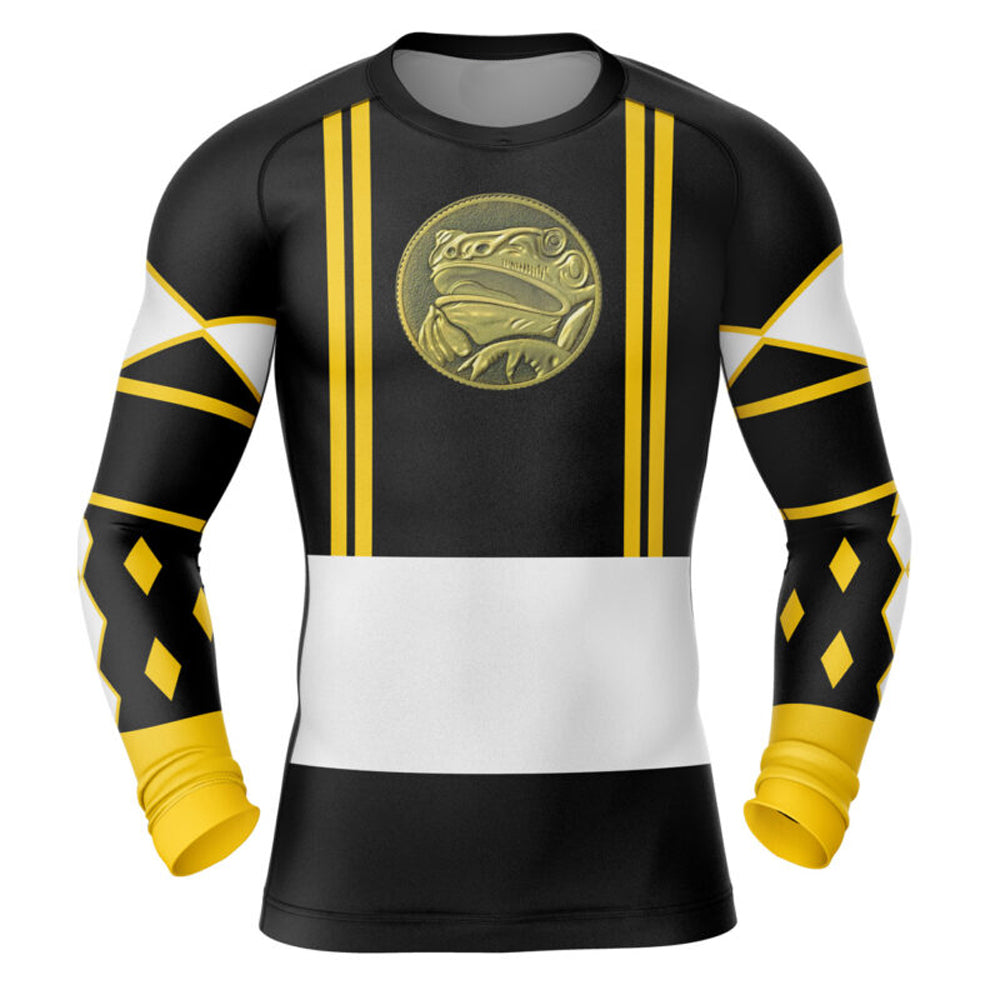 Kids Power Rangers 'Black Ranger | Frog | Ninjetti' Long Sleeve Compression  Rashguard