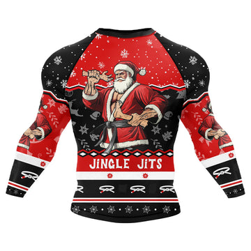 Christmas 'Jingle Jitsu' Long Sleeve Compression Rashguard