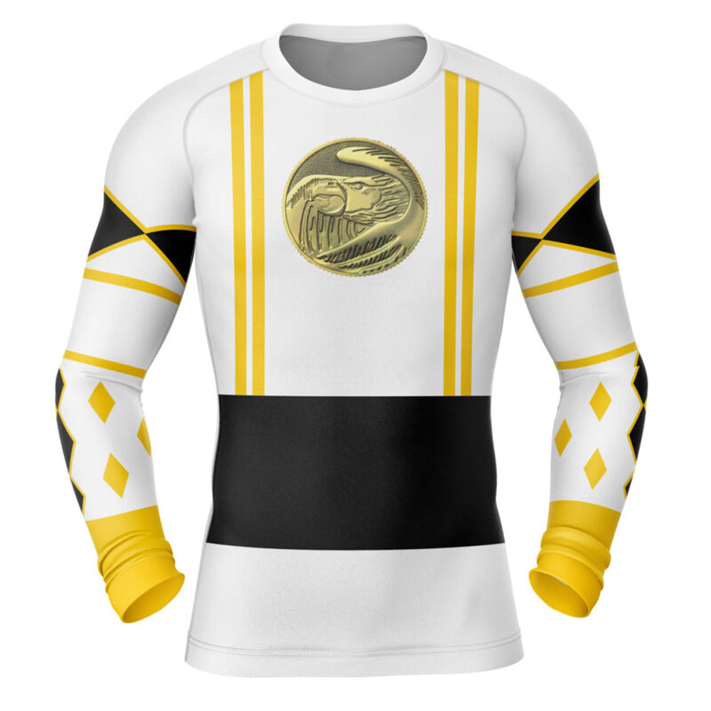 Power Rangers 'White Ranger | Falcon | Ninjetti' Long Sleeve Compression Rashguard