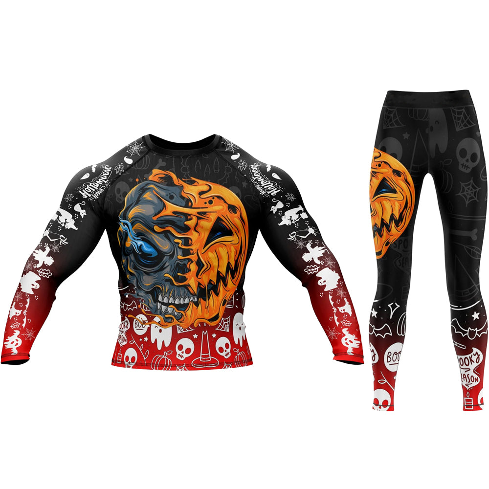Halloween 'Skull O'Lantern' Compression Rashguard Set