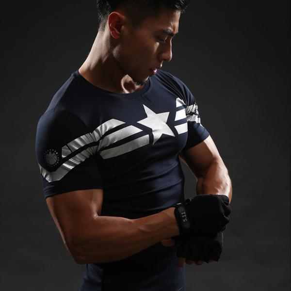 Captain America Bootcamp Compression Rash Guard-RashGuardStore
