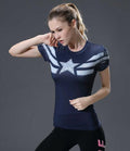 Captain America Bootcamp Women's Compression Rash Guard-RashGuardStore