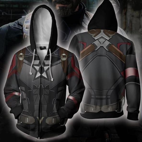 Captain America 'Civil War' Zip Up Hoodie-RashGuardStore