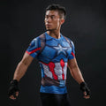 Captain America Compression Short Sleeve Rashguard-RashGuardStore
