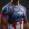 Captain America Compression Short Sleeve Rashguard-RashGuardStore