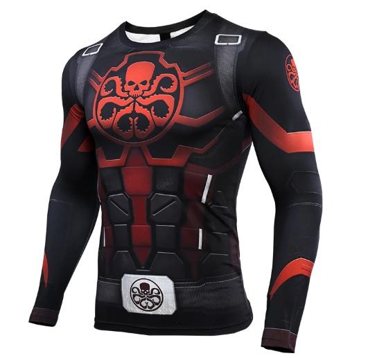 Captain America Steve Rogers 'Agent of Hydra' Premium Long Sleeve Compression Rash Guard-RashGuardStore