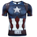 Captain America Steve Rogers 'End Game' Premium Short Sleeve Compression Rash Guard-RashGuardStore
