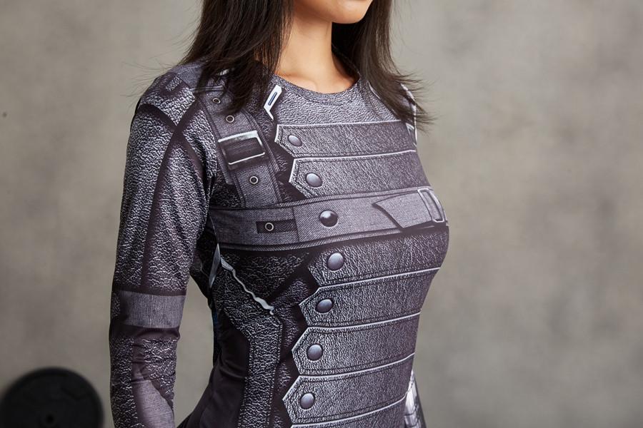 Captain America "Winter Soldier" Women's Long Sleeve Compression Rashguard-RashGuardStore