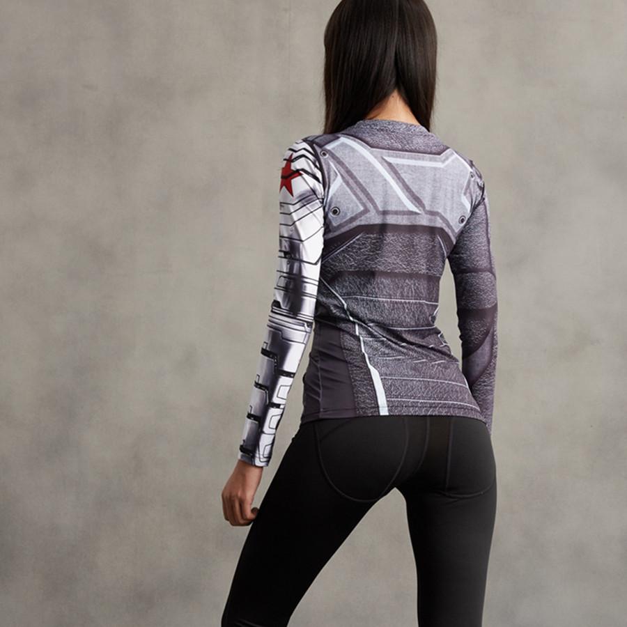 Captain America "Winter Soldier" Women's Long Sleeve Compression Rashguard-RashGuardStore