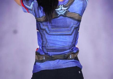 Captain America Women's Compression Rash Guard-RashGuardStore