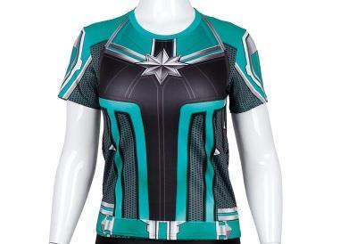 Captain Marvel Carol Danvers 'Star Force' Green Kree Dri-Fit Short Sleeve Shirt-RashGuardStore