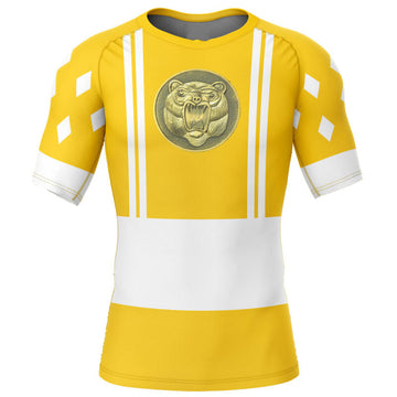 Power Rangers 'Yellow Ranger | Bear | Ninjetti' Short Sleeve Compression Rashguard