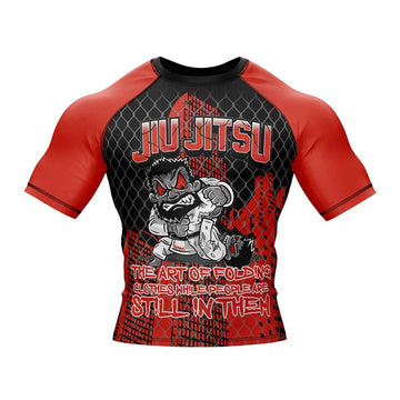 Jiu Jitsu 'Folding Art' Short Sleeve Compression Rashguard