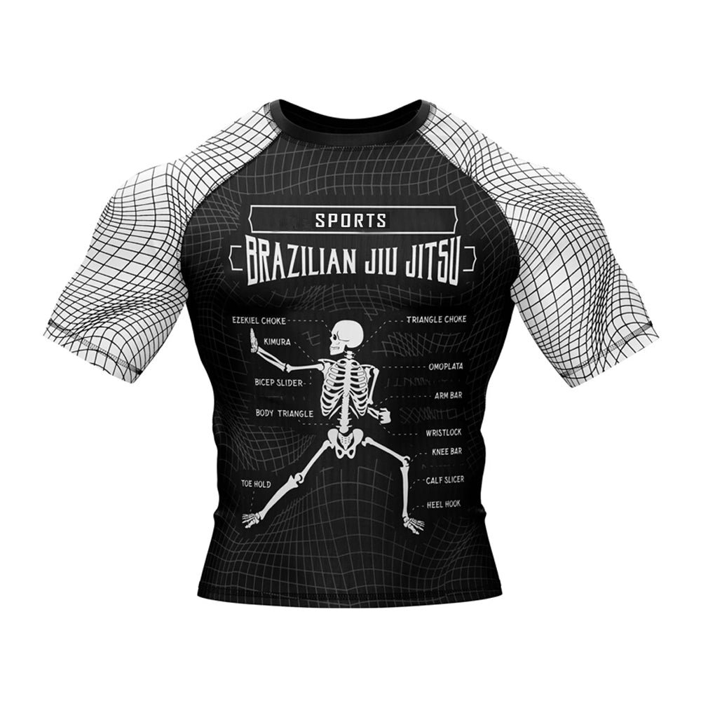 Brazilian Jiu Jitsu 'Anatomy | Submissions' Short Sleeve Compression Rashguard