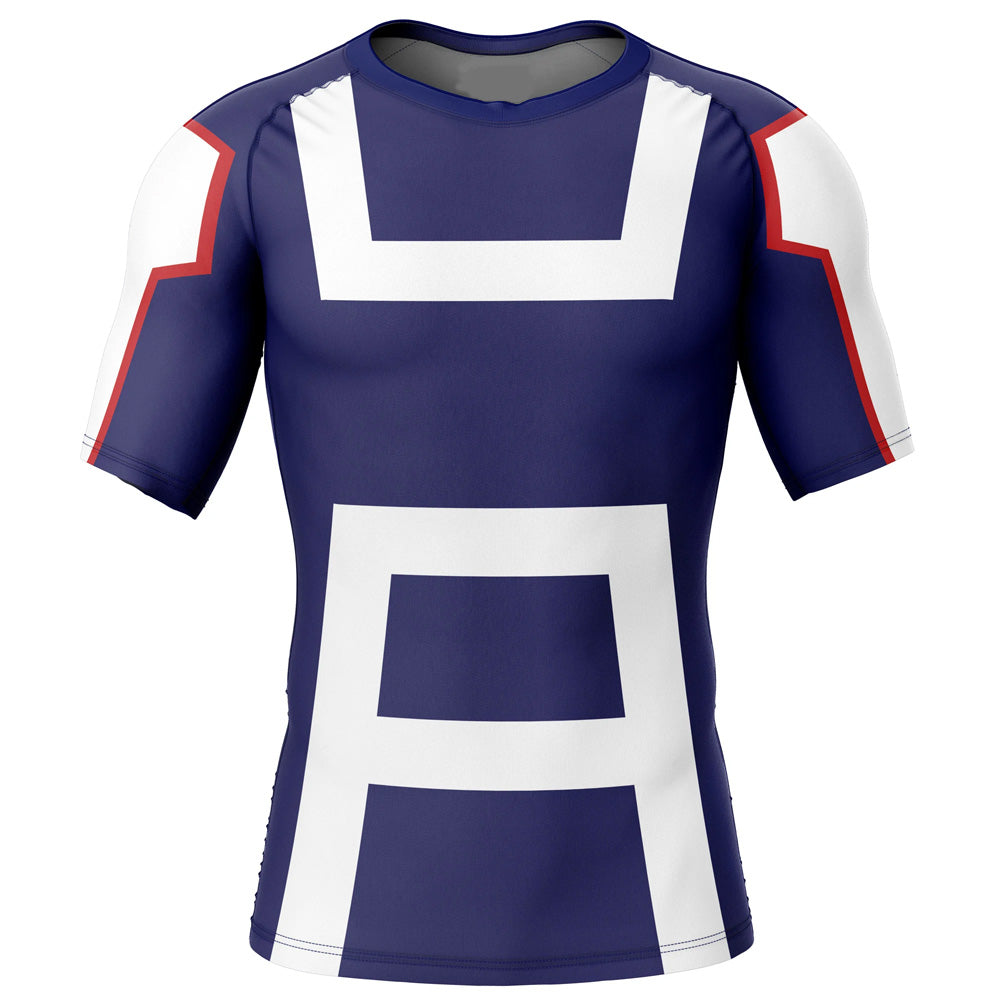 Kids My Hero Academia 'UA Uniform' Short Sleeve Compression Rashguard