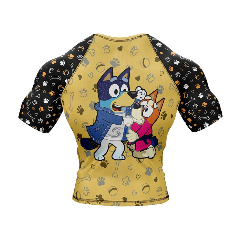Kids Bluey 'No Take Backs' Short Sleeve Compression Rashguard