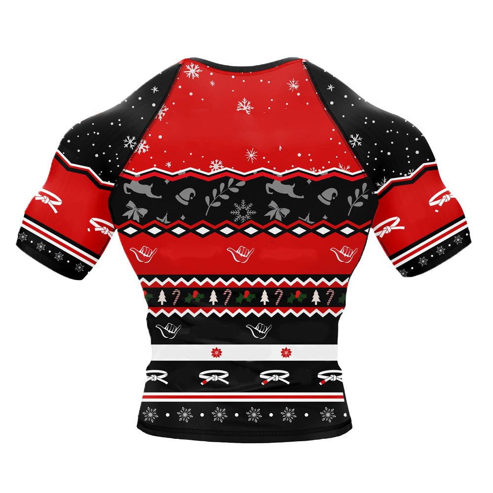 Christmas 'Jingle Jitsu' Short Sleeve Compression Rashguard