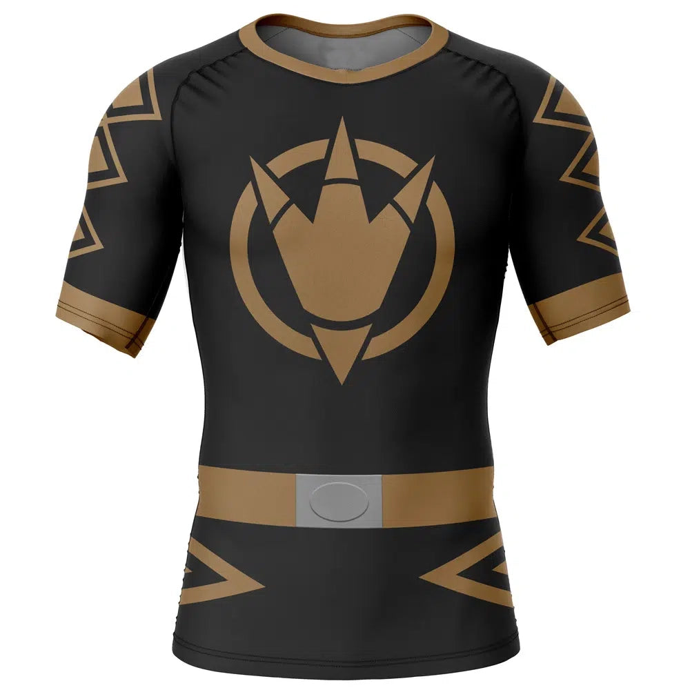 Power Rangers 'Black Dino Thunder Ranger' Short Sleeve Compression Rashguard