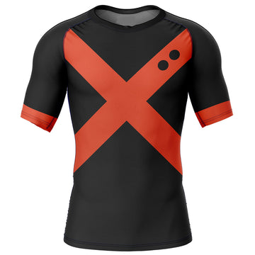 Bakugo BJJ Rash Guard My Hero Academia Short Sleeve Compression Rashguard