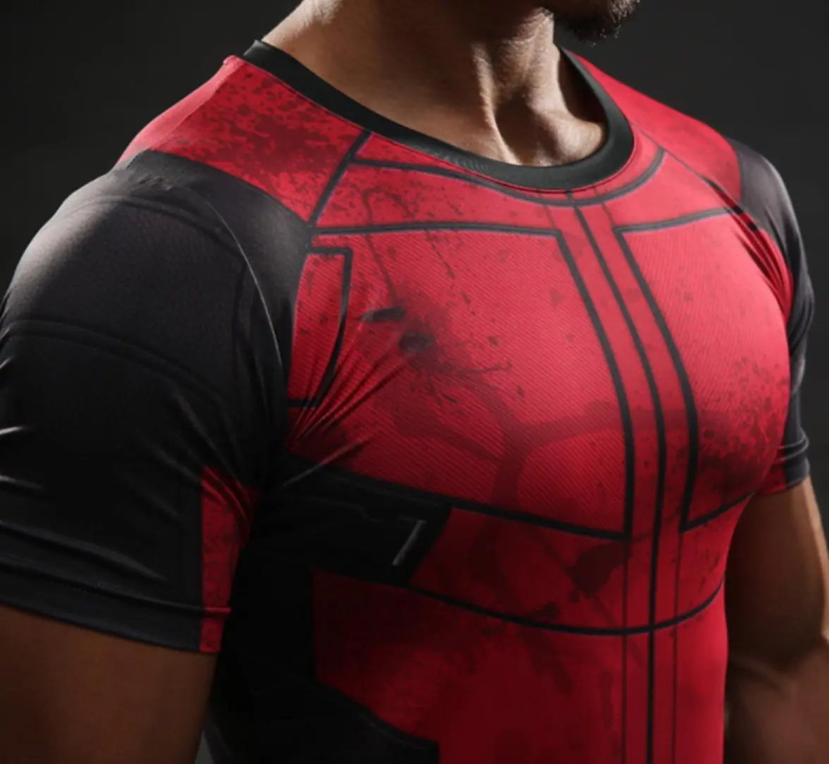 Deadpool 'Comic' Short Sleeve Compression Rashguard-RashGuardStore